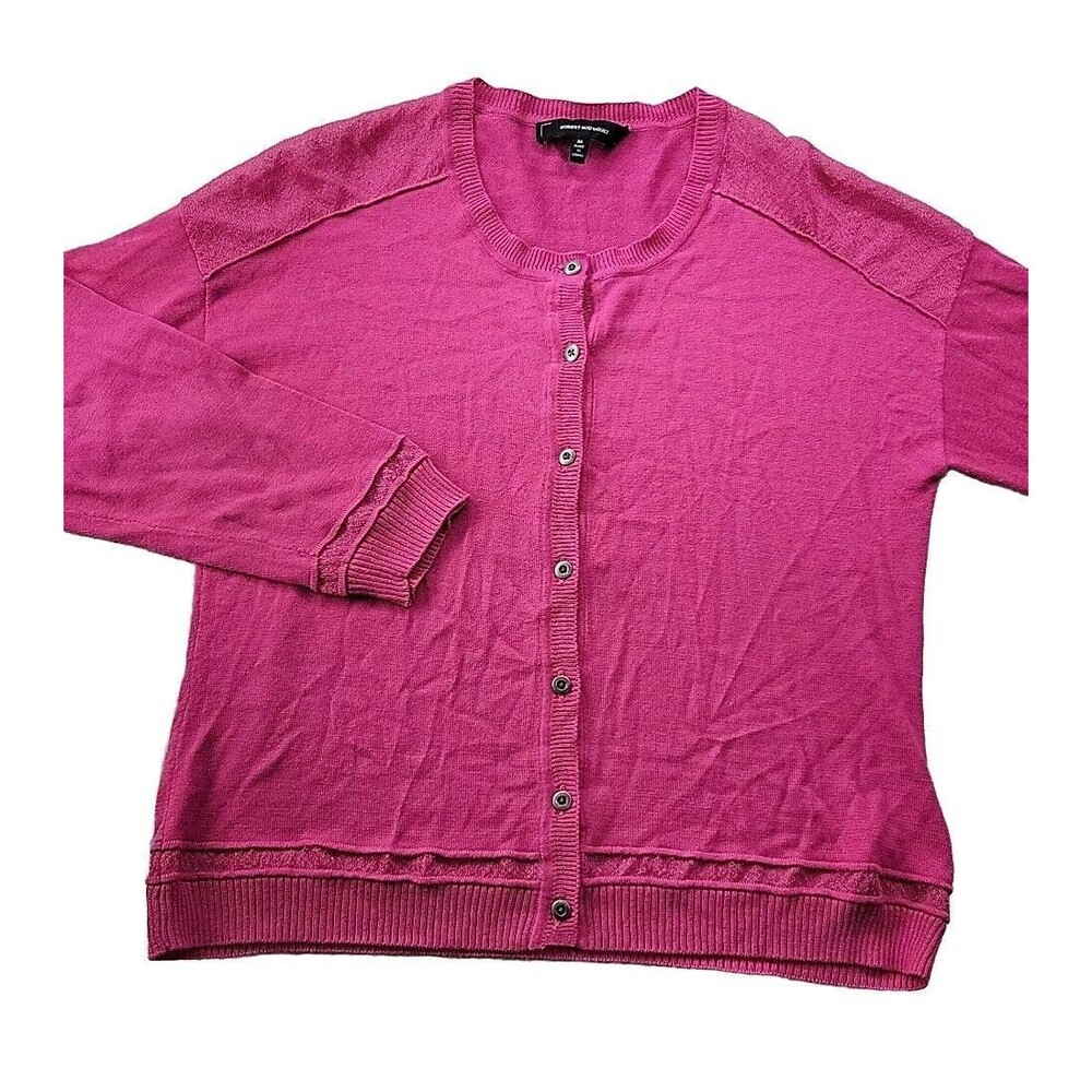 Robert Rodriguez Women's M Magenta Button Up Knit Cardigan Sweater Lightweight